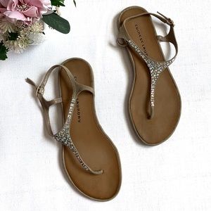 Chinese Laundry Tan Iridescent Sandals